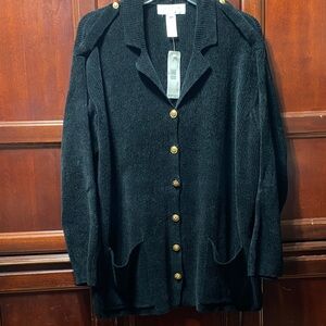 Jones New York Vintage plus size 3X women’s Black Knit Cardigan
